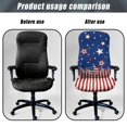 thumbnail image 4 of SCRAWLGOD American Flag Removable Chair Covers for Office Desk Chairs Anti-Dust Universal Desk Rotating Chair Slipcovers Non-Slip Computer Desk Chair Seat Covers, S, 4 of 7