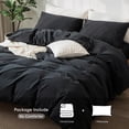 thumbnail image 2 of Bedding Duvet Cover Set Washed Cotton Linen Like Textu Breathable Durable Soft Comfy (Tannish Linen Grey Queen), 2 of 6
