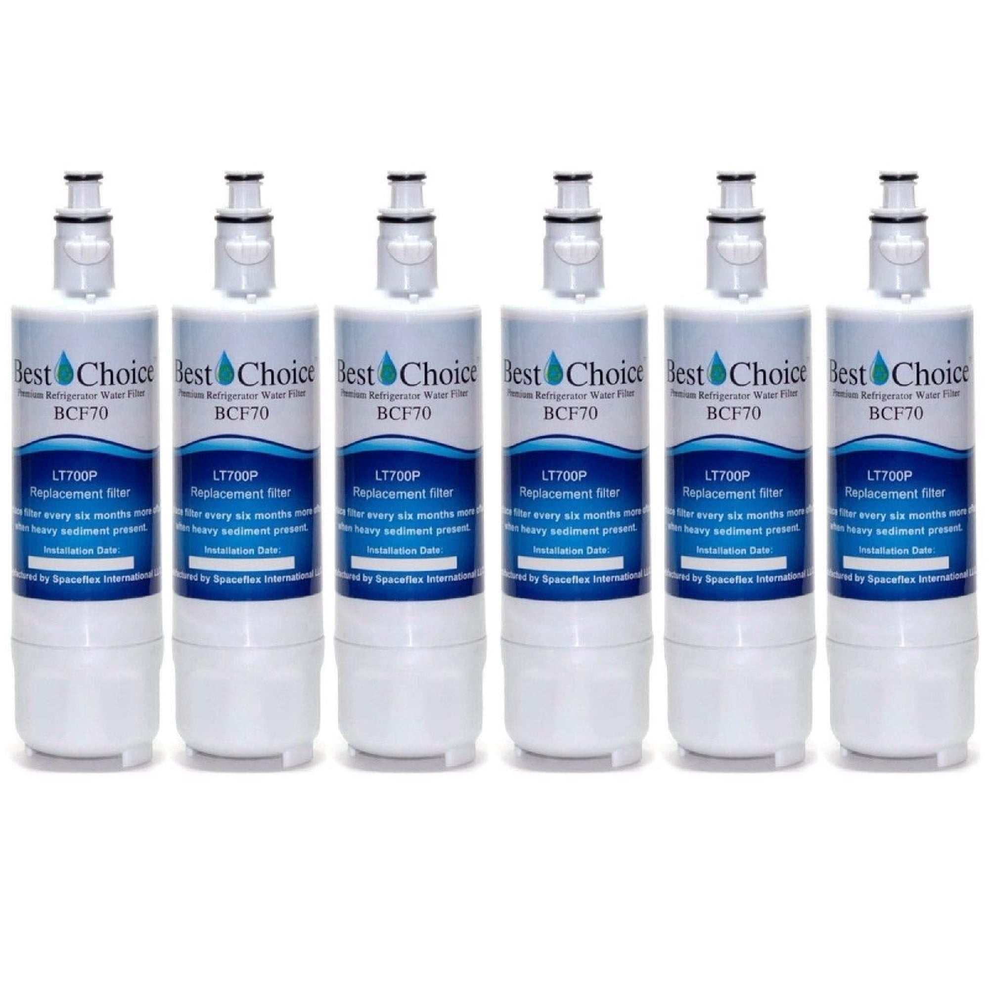 Best Choice Water Filters BCF70-6 Compatible LG LT700P Kenmore 46 9690 ADQ36006101 Refrigerator Water Filter 6-PACK