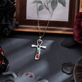 thumbnail image 2 of Vintage Chakra Jewelry Brass Gemstone Big Pendants with Alloy Findings Ankh Cross Platinum 55x32x4mm Hole: 5x8mm 1pc/box, 2 of 9