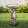 thumbnail image 2 of 18.1" H Bird Bath for Garden - Concrete Construction Bird Baths for Outdoors, Large Size Vintage Pedestal Birdbath for Patio, Yard, Lawn, 2 of 10