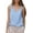 Blue, variant on Women's Gold Ring Detail Sleeveless High Neck Tank Top Chic WH1 L