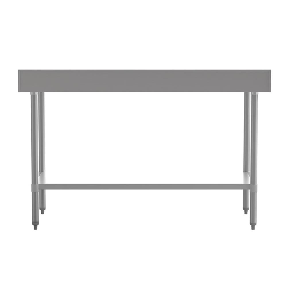 Pemberly Row Stainless Steel Kitchen Prep & Work Table with Shelf & Backsplash
