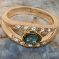 thumbnail image 5 of LBG British Made 18k Rose Gold Natural London Blue Topaz & Cubic Zirconia Womens Band Ring - 33 size options - Size 7.75, 5 of 7