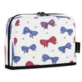 thumbnail image 2 of Standing Pencil Case with Base Large Capacity Stationery Pouch Pen Bag with Zipper for Women Men Red and Blue Stripe Bows, 2 of 7