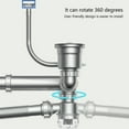 thumbnail image 3 of Flexible Pipe Set Convenient for Kitchen Sink Space Saving Drain Solution With Clear Backflow Preventer P Trap, 3 of 8