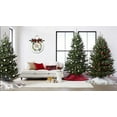 thumbnail image 4 of Happy Christmas Sign Front for Door Decoration, 12 in Round Wood Wreaths Wall Hanging Outdoor, Farmhouse, Porch, for Spring Summer Fall All Seasons Holiday Christmas, 4 of 5