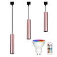 thumbnail image 1 of FSLiving Éclairage de Piste Linéaire Type J, Projecteur LED Réglable Télécommande, Changement de Couleur RGB Réglable Blanc GU10 Minuterie Ampoule Lumières 7.9 Po Juno Monté sur Piste pour Bar Island, Marron, 1 of 8