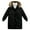 Black, variant on Little Girls Long Puffer Coat F𝗎r Collar Thicken Down Jacket Hooded Outerwear 5-13 Years Waterproo𝖿 Windproof Thermal Winter Parka Coat