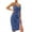 Dark Blue, variant on ppkood Women Denim Dress Sleeveless Side Slit Bodycon Midi Jean Dresses