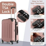 Zimtown Hardside Lightweight Spinner Rose Gold 3 Piece Luggage Set with ...