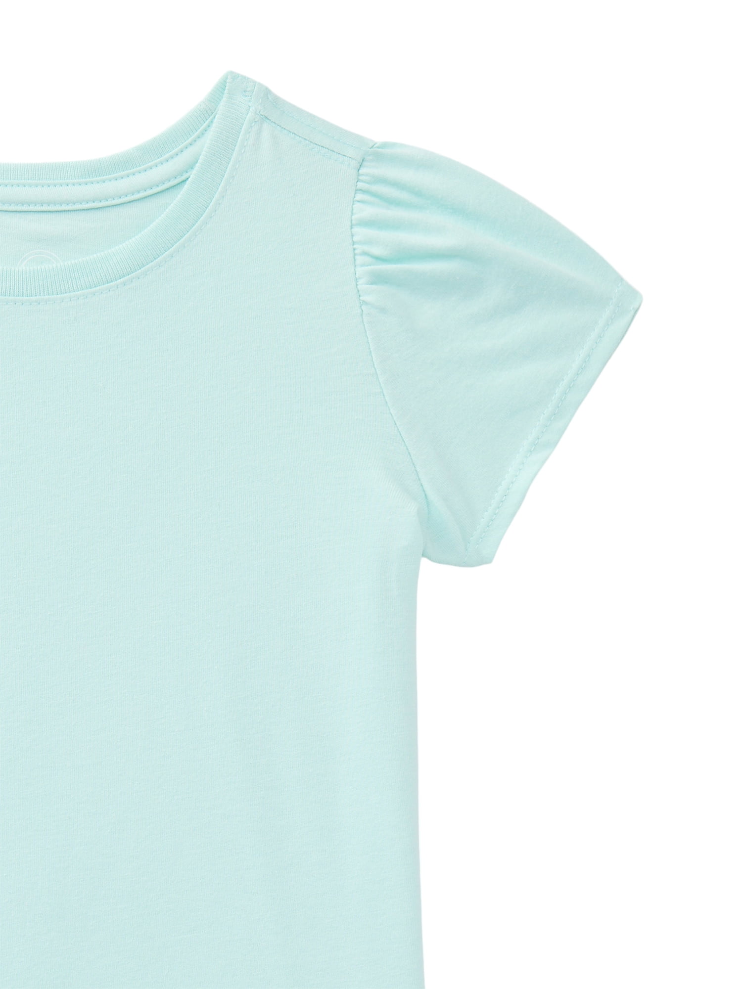 Wonder Nation Toddler Girls Tee with Puff Sleeves, Sizes 18M-5T