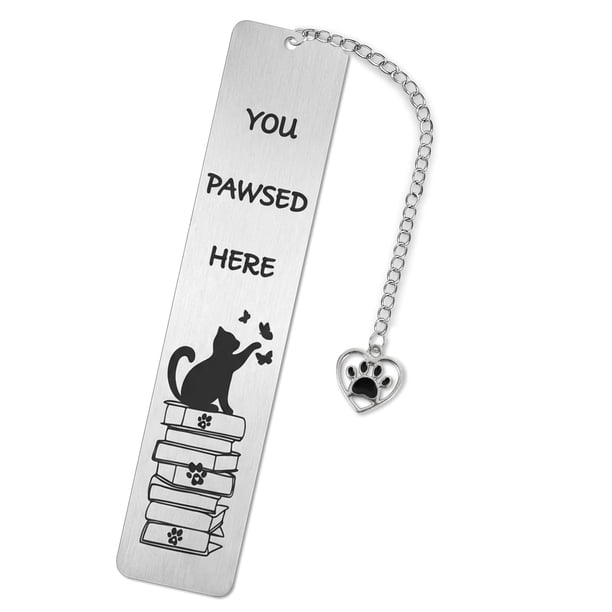 Marcador de metal Bookmark Kaluofan con forma de gato lindo para amantes de los libros