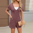 thumbnail image 2 of OGLCCG Pajama Rompers for Women Summer Casual Short Sleeve Crew Neck Jumpsuits Loose Fit One Piece Sleepwear Loungwear with Pockets, 2 of 7