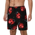 thumbnail image 2 of Daiia Beautiful Red Ladybug Mens Swim Trunks Swim Shorts Quick Dry Swim Shorts with Mesh Lining Pockets-Small, 2 of 9