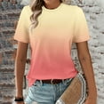 thumbnail image 5 of Sweet Home Farm Short Sleeve Shirts for Women‘s Gradient Color Fashion Round Neck Casual T Shirt T Shirts for Women Pink, 5 of 5