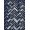 Indigo White, Pattern 19, variant on Design&I 8'x10' Washable Area Rug Herringbone Vintage Faded Interlocking Geometric Boho Washed Flowing Dynamic for Dining Room, Large Office, Lounge, Snag-Free