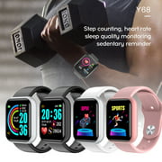 2021 Smart Watch for Android and Apple iPhones | Fitness Tracker Heart Rate Step Counter Sleep Monitor Messages IP67 Swimming Waterproof for Women and Men Y68 Smart Watch