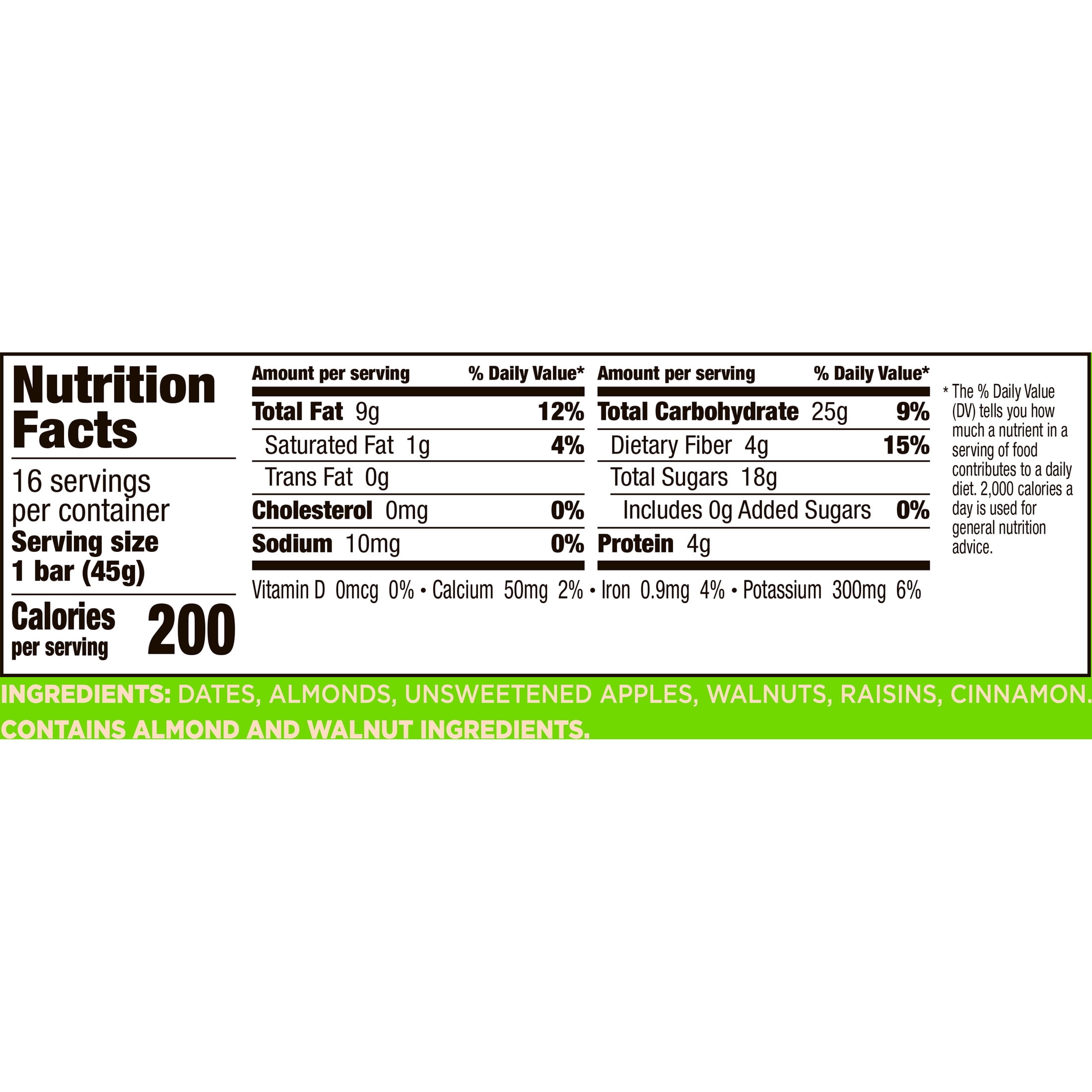 Larabar Apple Pie, Fruit and Nut Bars, Gluten Free and Vegan, 16 Count, 25.6 oz
