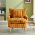 thumbnail image 4 of Aukfa Living Room Accent Chairs,Modern Upholstered Sofa Chair w/ Pillow for Bedroom, Yellow, 4 of 7