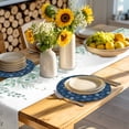 thumbnail image 4 of Navy Blue Daisy Round 15 Inch Placemats Set of 4, Modern Farmhouse Chrysanthemum Floral HeatResistant Non Slip Place Mats for Dining Table, Wipeable Braided Kitchen Table Mats for Housewarming, 4 of 9