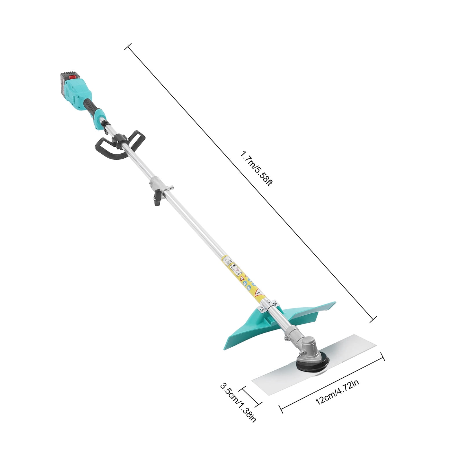 Multi-functional Cordless Lawn Mower with Adjustable Handle, Extended Pole, 1300W Motor, Alloy Blade, and Practical Grass Shield for Efficient Mowing