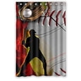 thumbnail image 1 of MOHome Baseball Shower Curtain Waterproof Polyester Fabric Shower Curtain Size 48x72 inches, 1 of 2