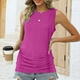 thumbnail image 4 of Ecqkame Womens Summer Sleeveless Tank Tops Solid Color Casual Cute Tunic Tops Fashion Loose Cute Shirt Hot Pink XL, 4 of 8