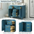 thumbnail image 2 of 36'' Bathroon Vanity with Resin Sink Combo Set,Modern Freestanding Single Bathroom Cabinet with 4 Drawers & 2 Cabinets,Storage Cabinet for Bathroom, Solid Wood Frame Vanity Set, Blue, 2 of 8