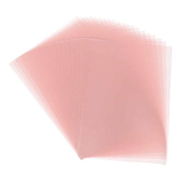 Uxcell Colored Vellum Paper, 50 Sheet Light Pink Transparency 8.5 x 11 Printable Vellum Paper, Translucent Sheets for Invitations