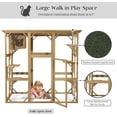 thumbnail image 4 of Catio Outdoor Cat Enclosures Walk in, Cat Kennel Kitten Wooden Cage, Large Activity Space with 5 Activity Platforms and Sleeping Room Weather Protection Asphalt Roof (Wood Color, Large), 4 of 9