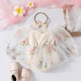 thumbnail image 4 of Infant Baby Girl Photoshoot Clothes Flower Mesh Romper Dress Cake Smash Princess Jumpsuit 1-18M, 4 of 5