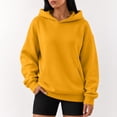 thumbnail image 5 of Garbnen Fleece Hoodies for Women Long Sleeve Sweatshirt for Women Cozy Fall Winter Warm Oversized Trendy Pullover Shirts for Women with Pocket Yellow M, 5 of 6