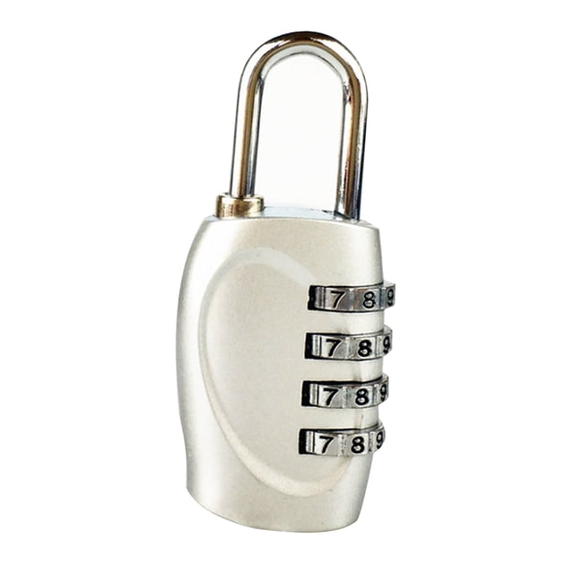 4 Digits Combination Lock Outdoor Security Padlock Zinc Alloy for Luggage Backpacks Suitcases Drawers LockersSilver