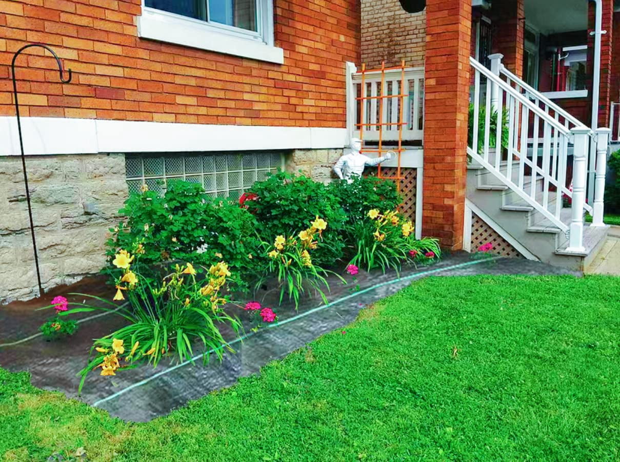 4ft x 180ft Garden Weed Barrier Landscape Fabric,Weed Block Fabric Heavy Duty 3.2OZ,Woven Mulch for Landscaping Ground Cover Weed Control Fabric, Black Garden Bed Liner