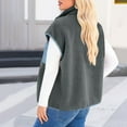thumbnail image 4 of purcolt Women's Fuzzy Fleece Vest Zip Up Casual Oversized Fall Winter Warm Sleeveless Sherpa Vest Jacket with Pockets, 4 of 9