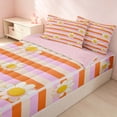 thumbnail image 3 of Erosebridal Groovy Daisy Flower Zipper Twin Comforter Sets with Fitted Sheet and 2 Pillowcases, Cute Stripe Zipper Bedding Set, Pink Reversible, 3 of 7
