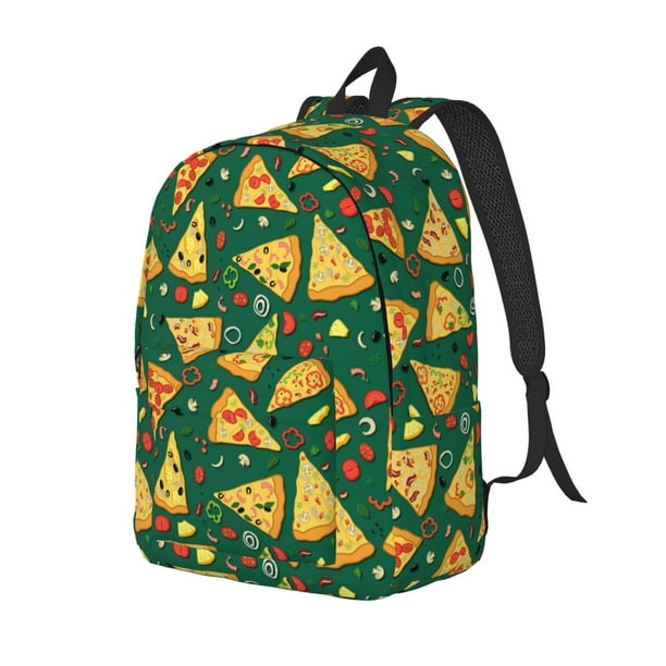 Disketp Pizza Mochila de Lona Estampada, Mochila Escolar de Viaje Ligera para Estudiantes y Portátil-Medium