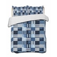 thumbnail image 2 of Blue White Plaid King Size Down Alternative Comforter, Lightweight Comforter Quilt Bedding Set with Pillow Shams Modern Geometric Striped Checkered All Seasons Bed Comforter Duvet Insert 96"x106", 2 of 7