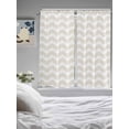 thumbnail image 3 of Cream Stripe Bedroom Curtains 63 Inches length, Modern Abstract Waves Beige Striped Window Treatment Curtain Drapes, Rod Pocket Curtain Panels for Living Room Kitchen, 42"x63", 2 Panels, 3 of 7