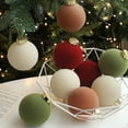 thumbnail image 3 of Shoreew 6Pcs Christmas Ball Ornaments Flocking Rustic Distressed Hanging Balls with Loop Farmhouse Xmas Decoration, 3 of 7