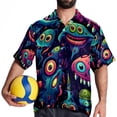 thumbnail image 4 of Alien Men's Casual Poplin Button Down Short Sleeve Hawaiian Beach Shirt, 4 of 6