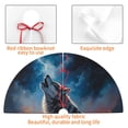 thumbnail image 4 of Picia Lonely Night Sky Wolf Print Christmas Tree Skirt , Christmas Tree Skirt Ornaments for Merry Christmas Holiday Party Decorations Indoor Outdoor-30", 4 of 7