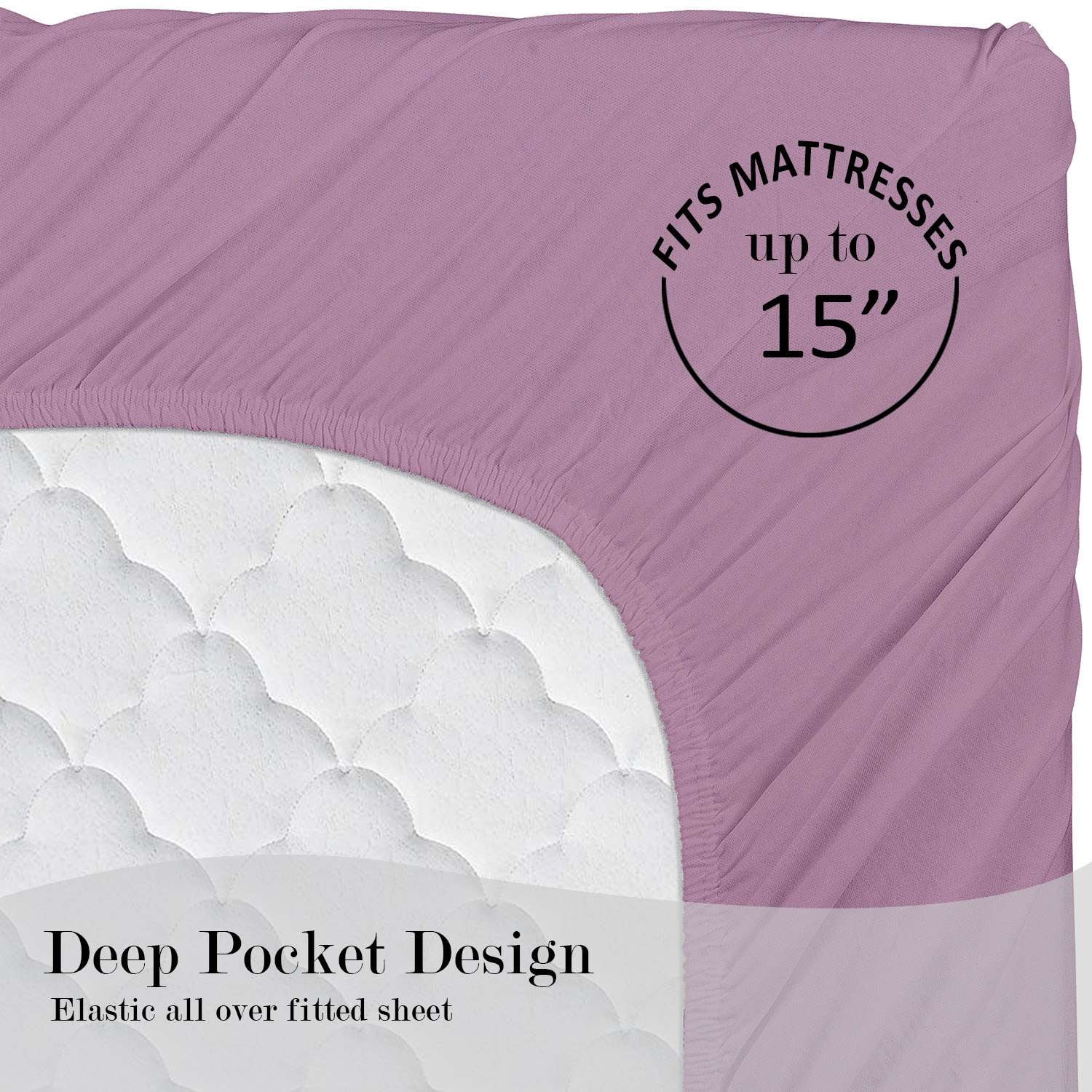 Mainstays Cotton Rich Extra Soft Jersey Bed Sheet Set, Queen, Lilac Bloom, 4 Pieces