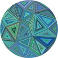 thumbnail image 1 of Ahgly Company Machine Washable Indoor Round Transitional Dark Turquoise Green Area Rugs, 7' Round, 1 of 7