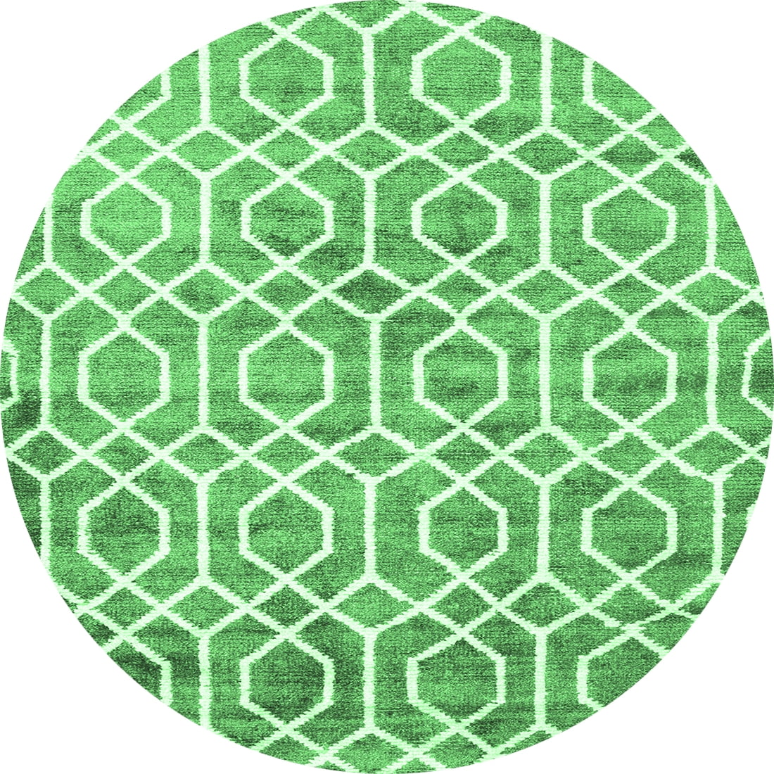 Ahgly Company Indoor Round Trellis Emerald Green Modern Area Rugs, 7 ...
