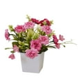 thumbnail image 3 of Artificial Potted Flower Lifelike Fake Cloth Flower Plastic Flowerpot Simulation Floral Decor  Red, 3 of 8