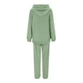 thumbnail image 4 of Ltctricy Women's Plus Size Fluffy Pajama Sets Fuzzy Fleece Long Sleeve Pullover Hoodies and Jogger Pants 2 Piece Lounge Sets(Green,5X-Large), 4 of 5