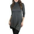 thumbnail image 4 of ToBeInStyle Women's Angled Hem Turtleneck Longline Top, 4 of 16