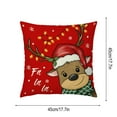 thumbnail image 3 of Fiudx Fundas de Almohada Navideñas de Lino, Suaves y Cómodas, Fáciles de Limpiar, Paquete de 4, Decoración Navideña para El Hogar, Versátiles para Sofás, Camas y Coches, 45 X 45 Cm., 3 of 6